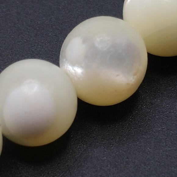 Vintage Mother of Pearl Beaded Necklace Post Earrings Set, 16 Inch & 3/4 Inch - Picture 3 of 6